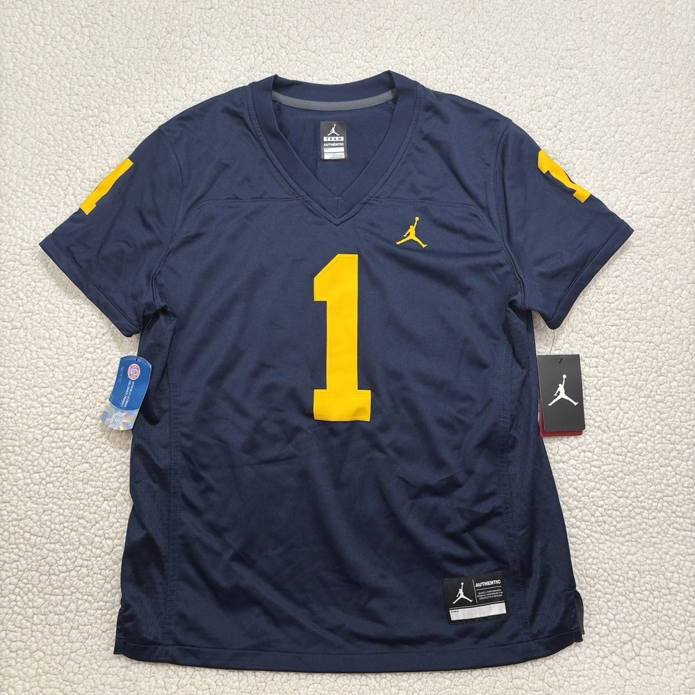 NWT Michigan Wolverines #1 Nike Jordan Team NCAA Football Jersey Womens Large
